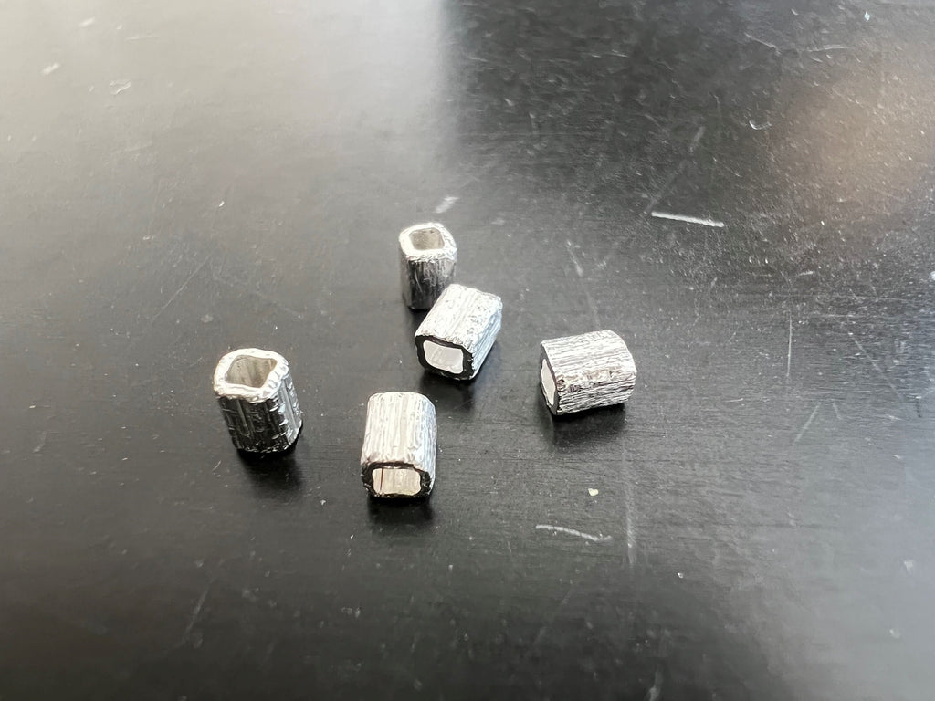 Rechteck, 925-Silber, gebürstet, 3,1 × 2,3 mm | B50