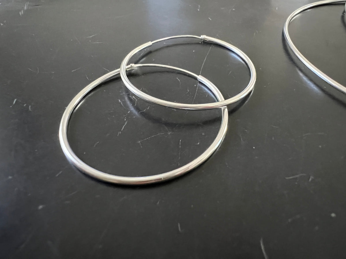 Creolen 925-Silber, 1,2 mm, sehr filigran, 10 oder 20 mm