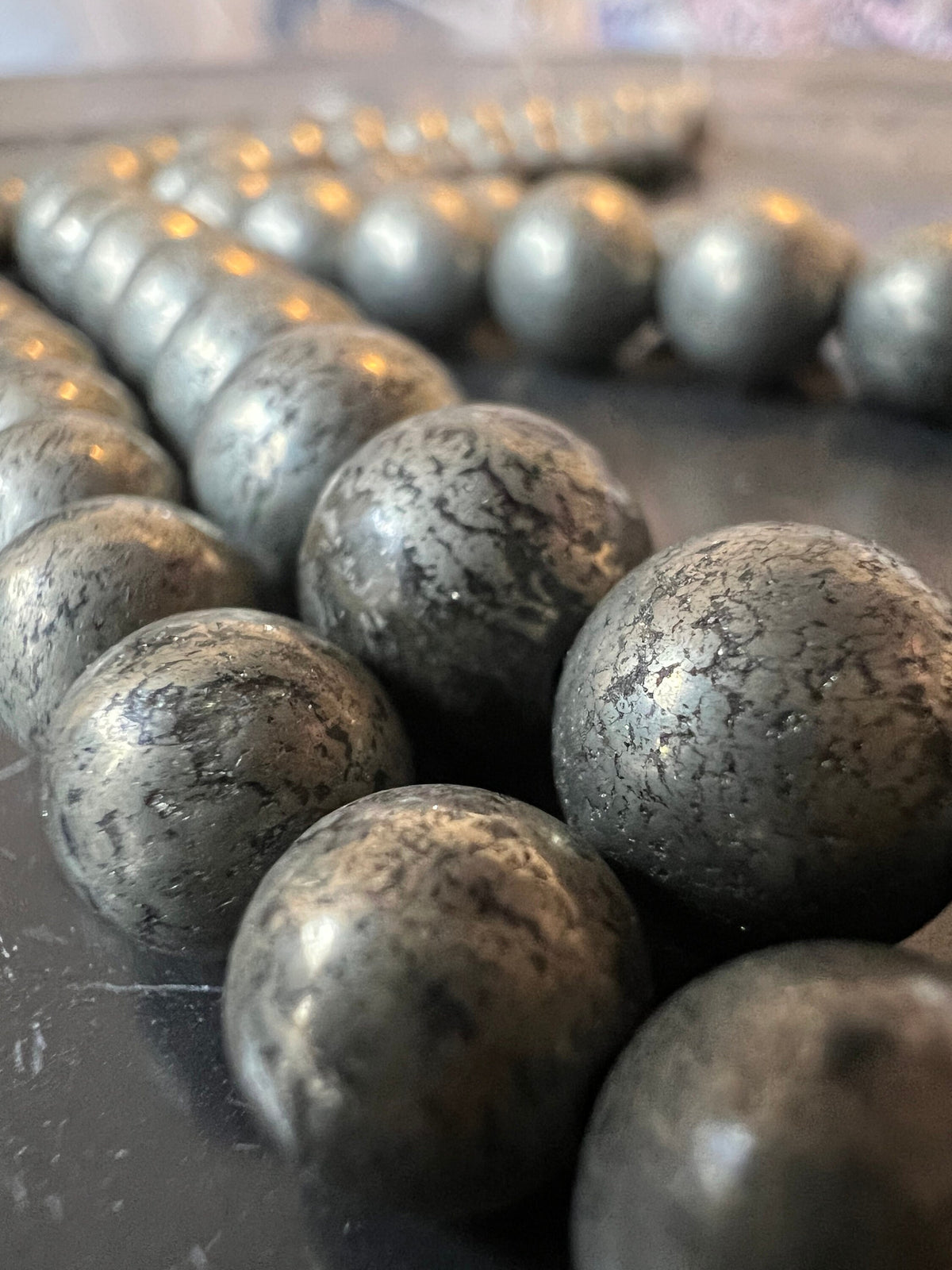 Pyrit Kugeln Strang, 8 mm & 10 mm
