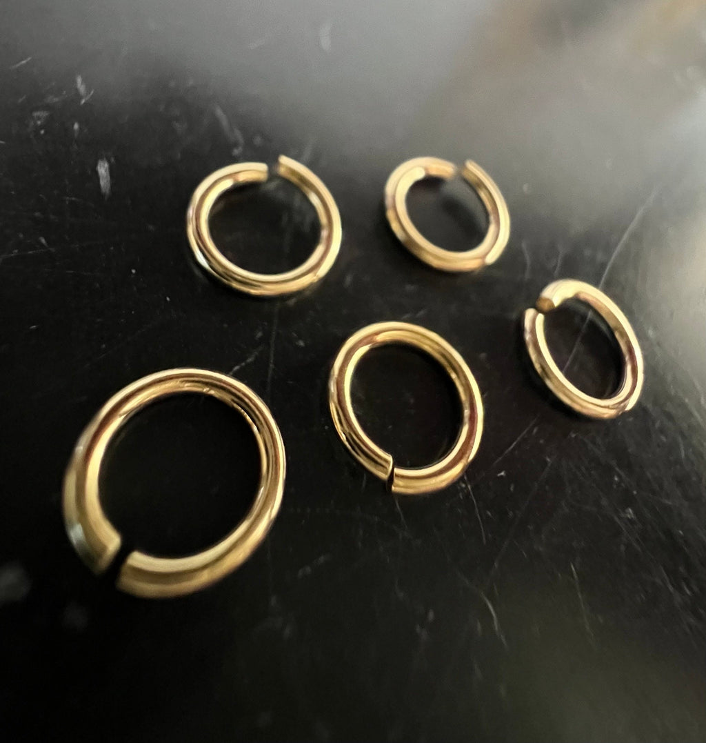 Gold-plated 925 sterling silver jump rings, open, 5 – 7 mm