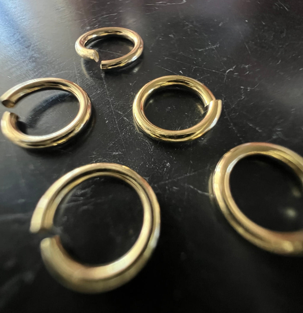 Gold-plated 925 sterling silver jump rings, open, 5 – 7 mm