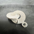 Ring-Ring-Verschluss 925-Silber, gebürstet, 12 mm / 15 mm