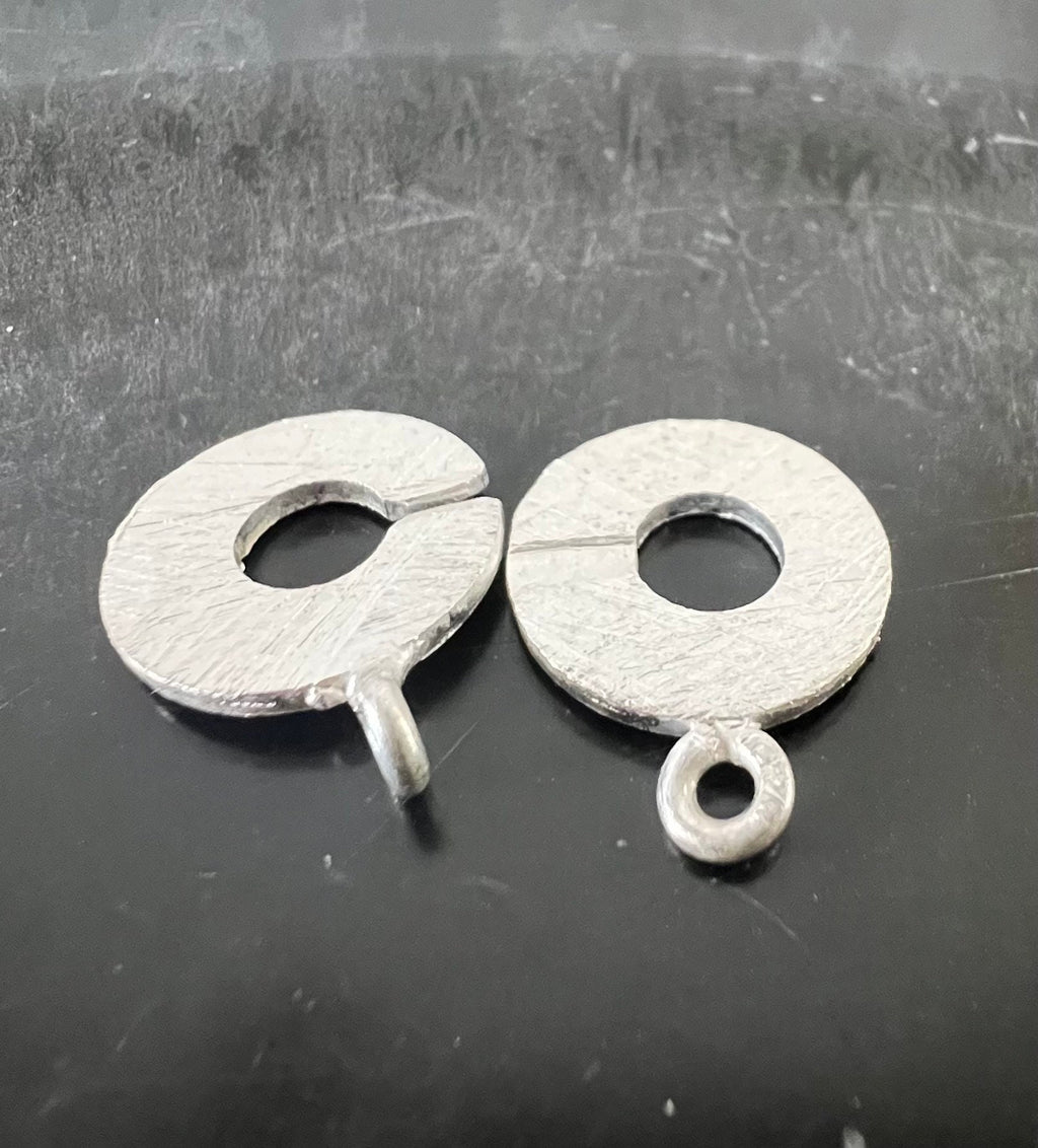 Ring-Ring-Verschluss 925-Silber, gebürstet, 12 mm / 15 mm