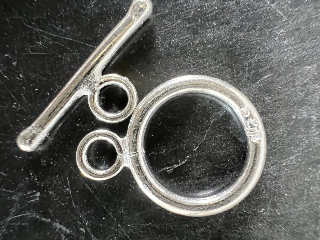 Knebel Verschluss 925-Silber, glatt, 8,5 mm / 12,5 mm
