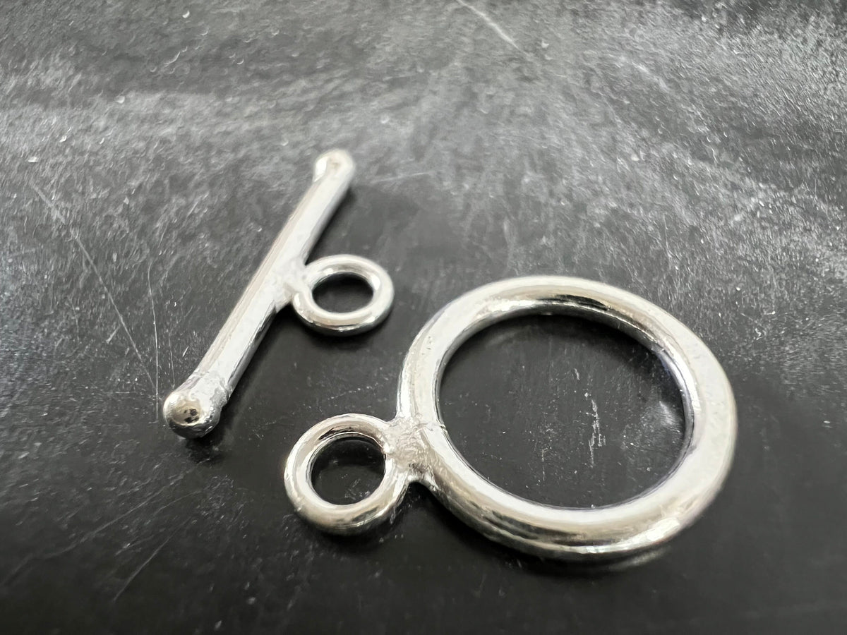 Knebel Verschluss 925-Silber, glatt, 8,5 mm / 12,5 mm