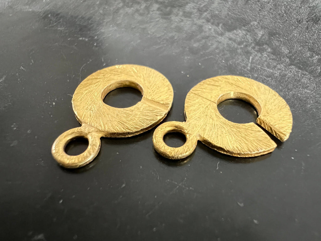 Ring-Ring-Verschluss vergoldetes 925-Silber, gebürstet, 12 mm | C7