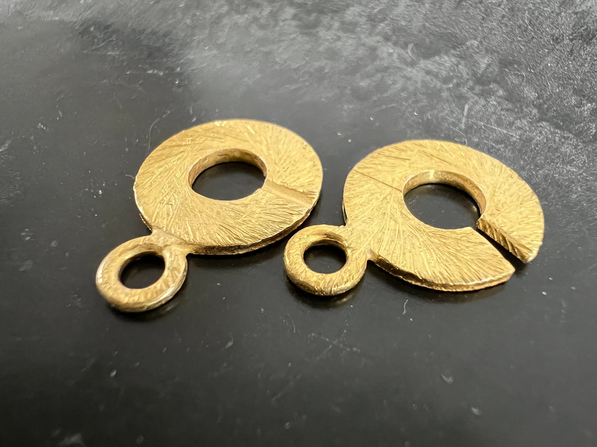 Ring-Ring-Verschluss vergoldetes 925-Silber, gebürstet, 12 mm | C7