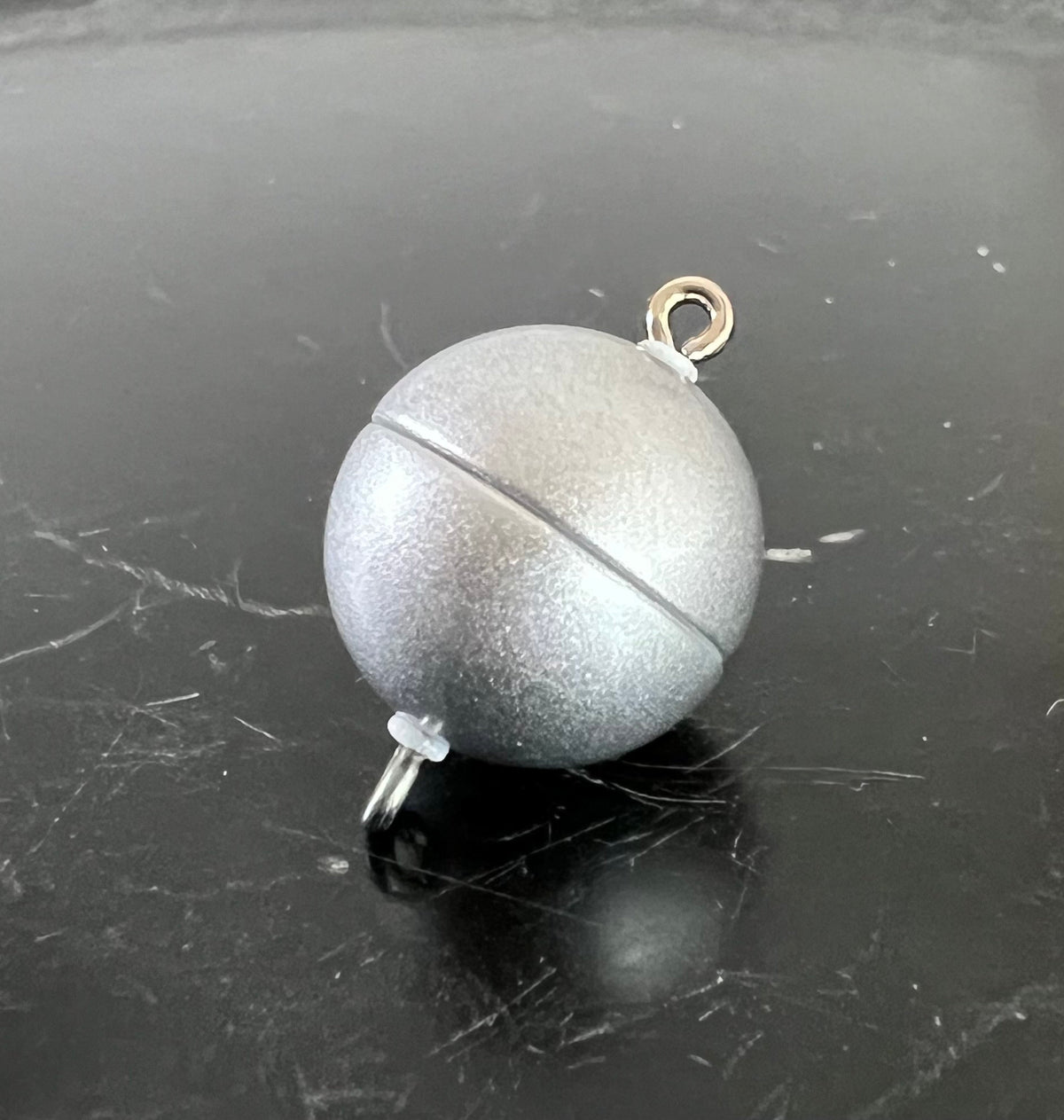 Magnet Verschluss, kugelförmig, silber matt, 8 / 10 / 12 / 15 mm | Made in Germany
