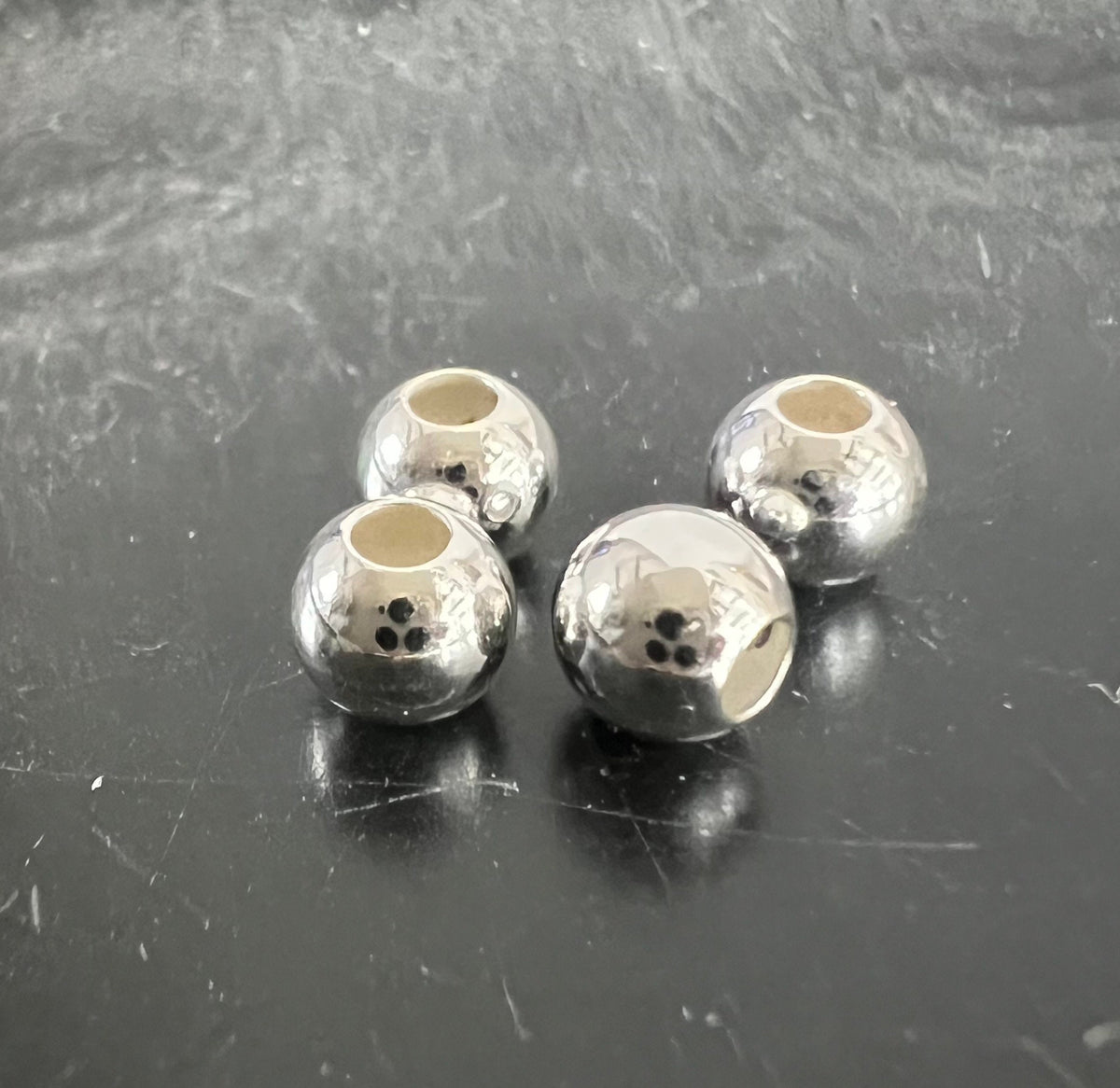 Kaschierperlen, 925-Silber, 3,5 – 5 mm