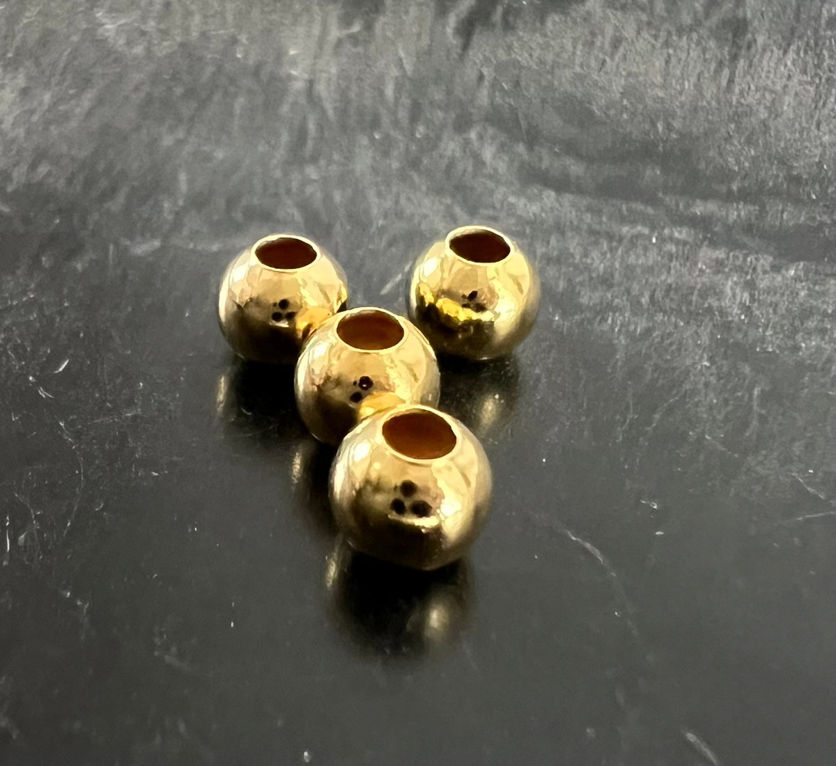 Kaschierperlen vergoldetes 925-Silber, 3,5 & 4,5 mm, Made in Italy