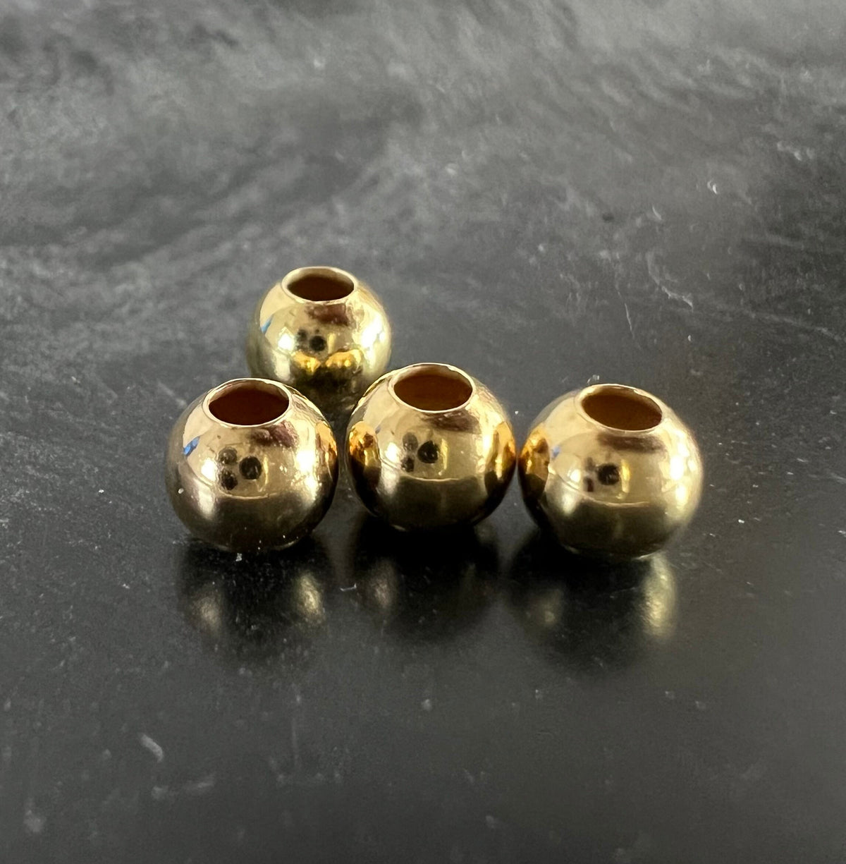Kaschierperlen vergoldetes 925-Silber, 3,5 & 4,5 mm, Made in Italy