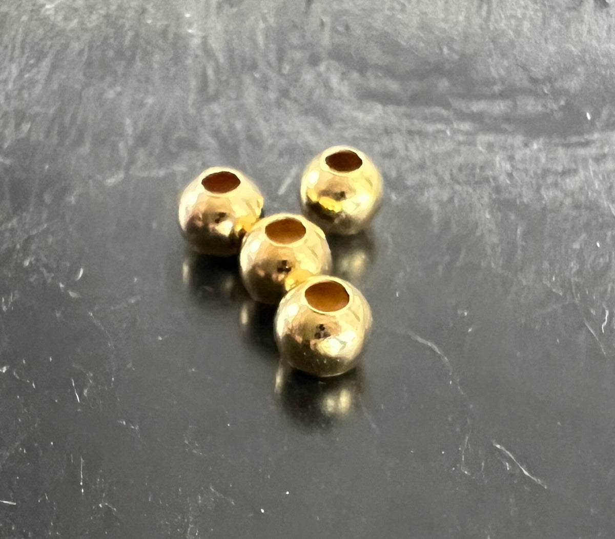 Kaschierperlen vergoldetes 925-Silber, 3,5 & 4,5 mm, Made in Italy