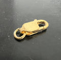 Lobster clasp, gold-plated 925 sterling silver, elongated, open jump ring, 11 × 5.5 mm | C53