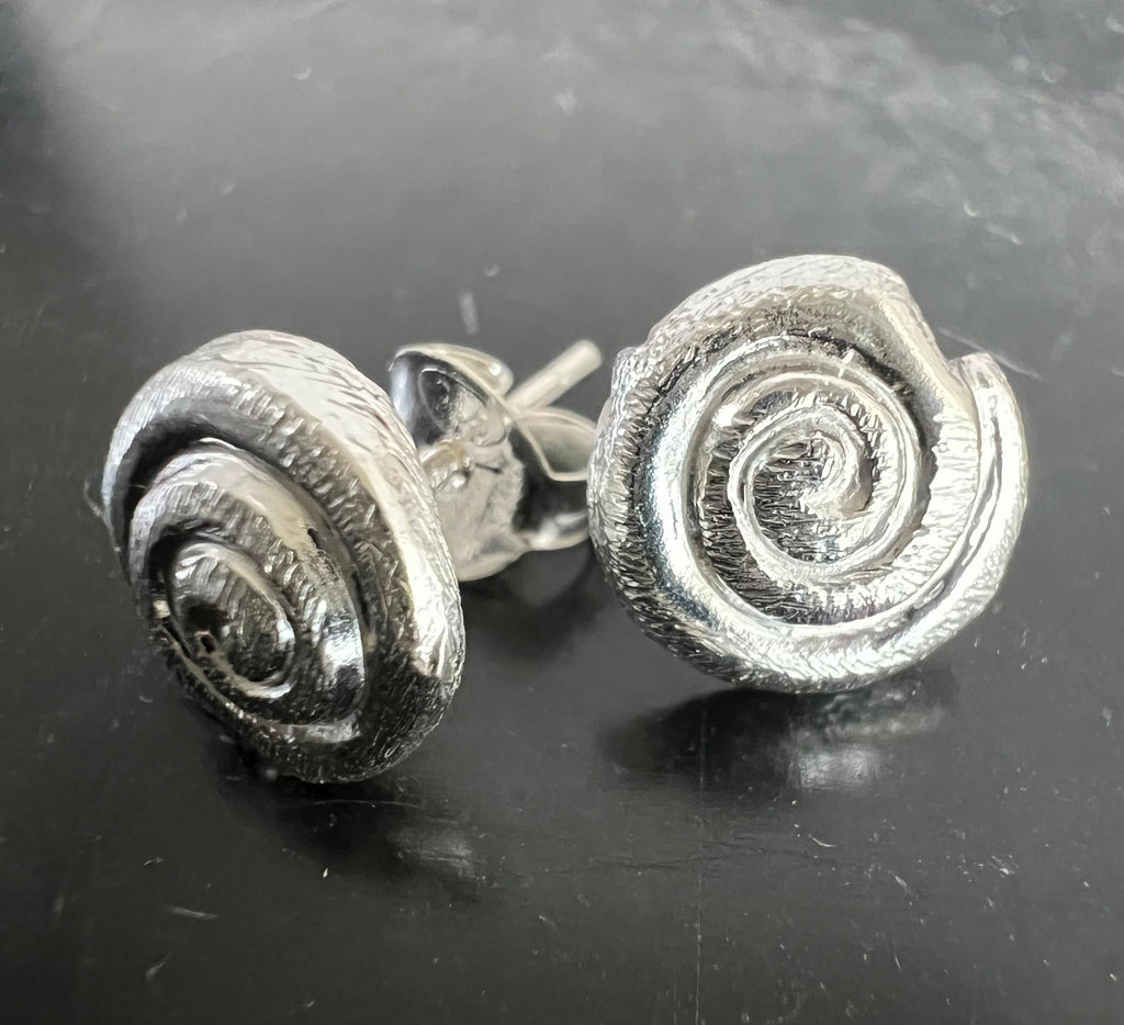 Schnecken Ohrstecker 925-Silber, 8 mm oder 10 mm