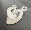 Ring-Ring Verschluss 925-Silber, navettenförmig, gebürstet, 21 × 10 mm | D1