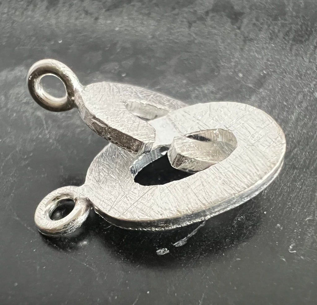 Oval-Verschluss 925-Silber, gebürstet, 18 × 10 mm | D2