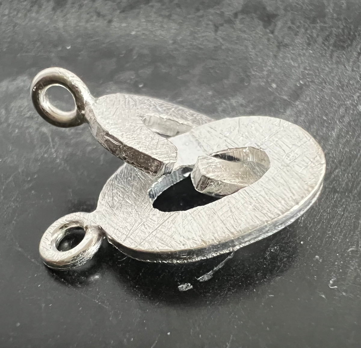 Oval-Verschluss 925-Silber, gebürstet, 18 × 10 mm | D2