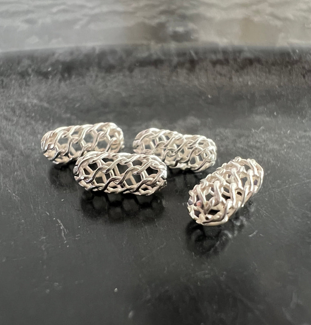 Web Olive, 925-Silber, gewebt, 9 × 4 mm | D9