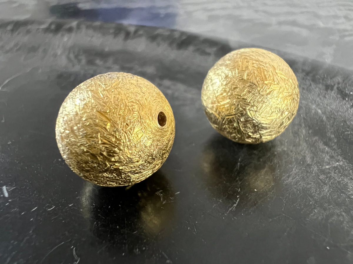 Kugel, vergoldetes 925-Silber, gebürstet, 4 – 14 mm