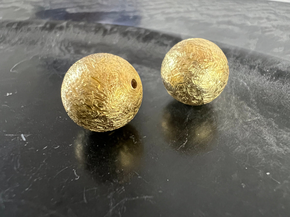 Kugel, vergoldetes 925-Silber, gebürstet, 4 – 14 mm