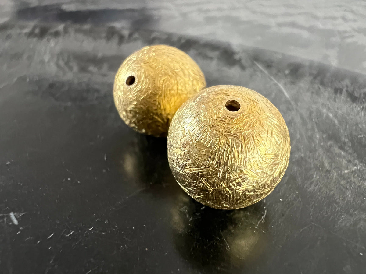 Kugel, vergoldetes 925-Silber, gebürstet, 4 – 14 mm