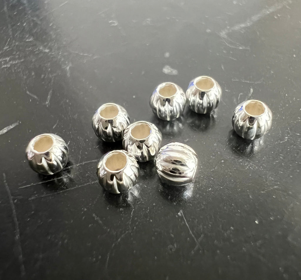 Kugel, 925-Silber, gerillt, 3 mm | D39