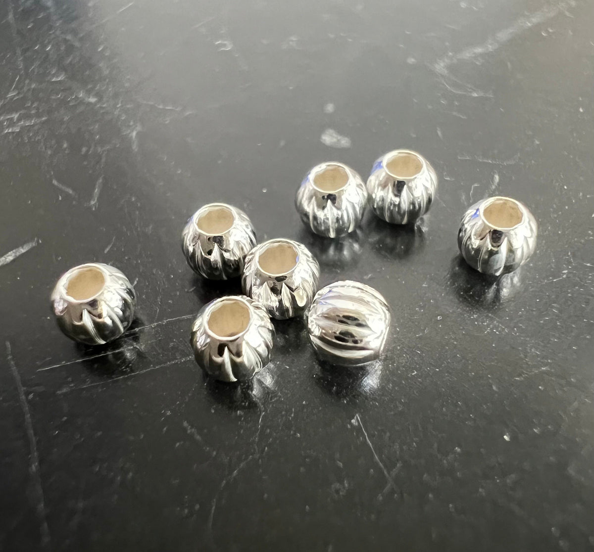 Kugel, 925-Silber, gerillt, 3 mm | D39