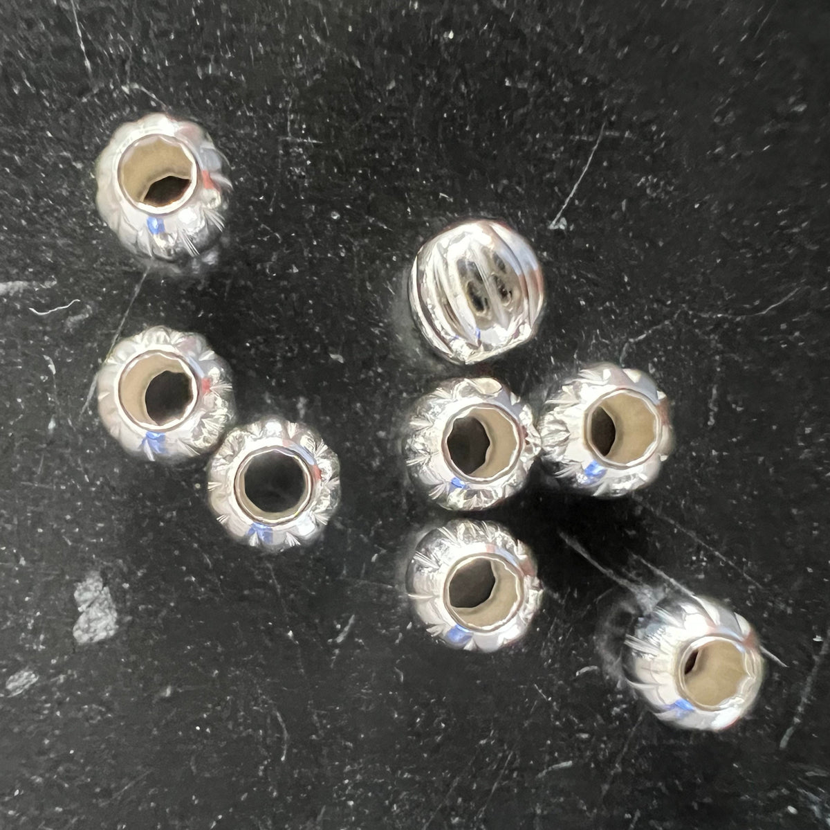 Kugel, 925-Silber, gerillt, 3 mm | D39