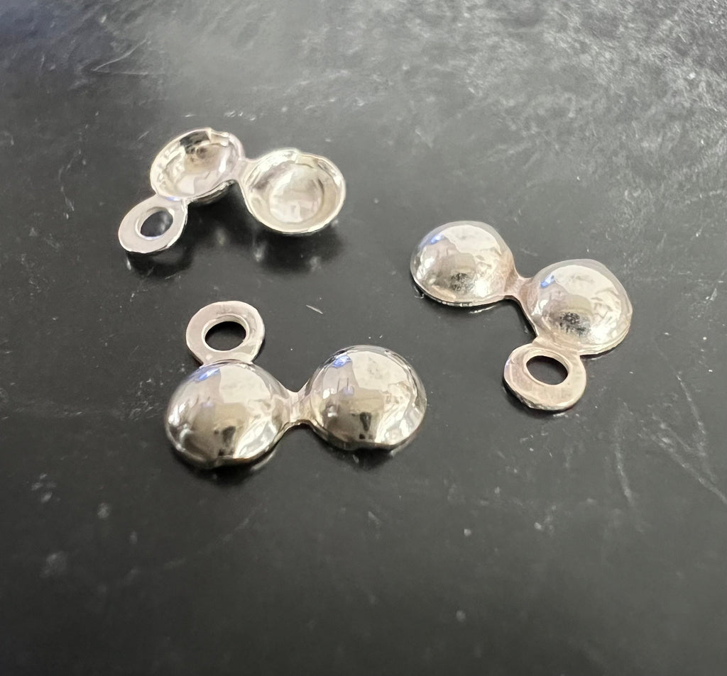 Klappkapseln mit Halbloch 925-Silber & vergoldet, 4 mm, Made in Italy