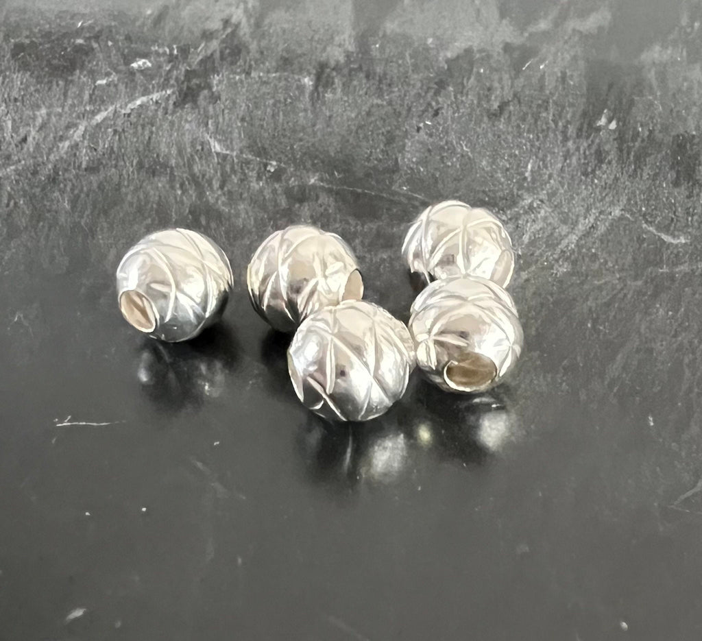 Kugel, 925-Silber, strukturiert, 6 mm | D59