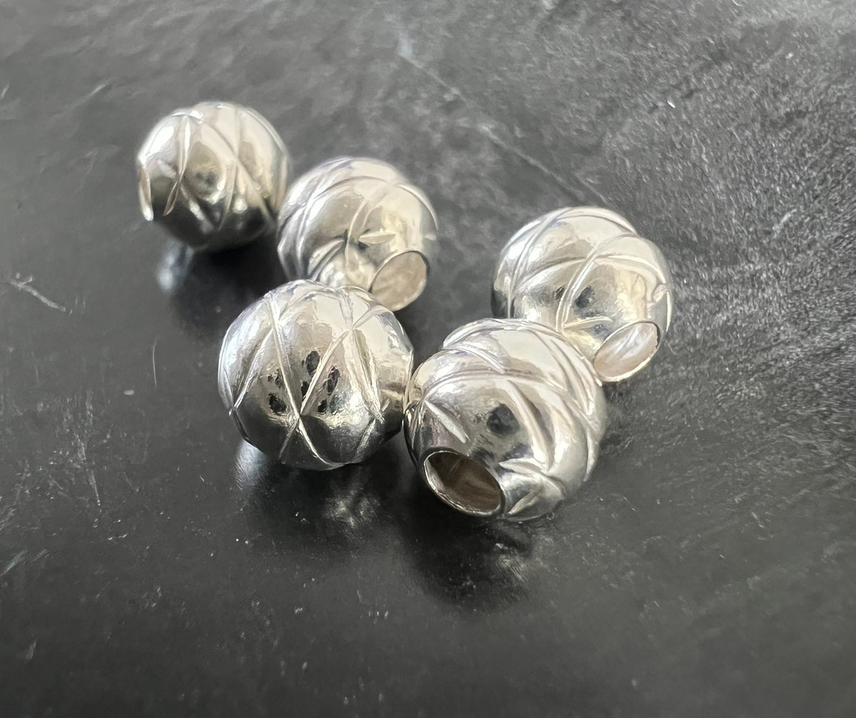 Kugel, 925-Silber, strukturiert, 6 mm | D59