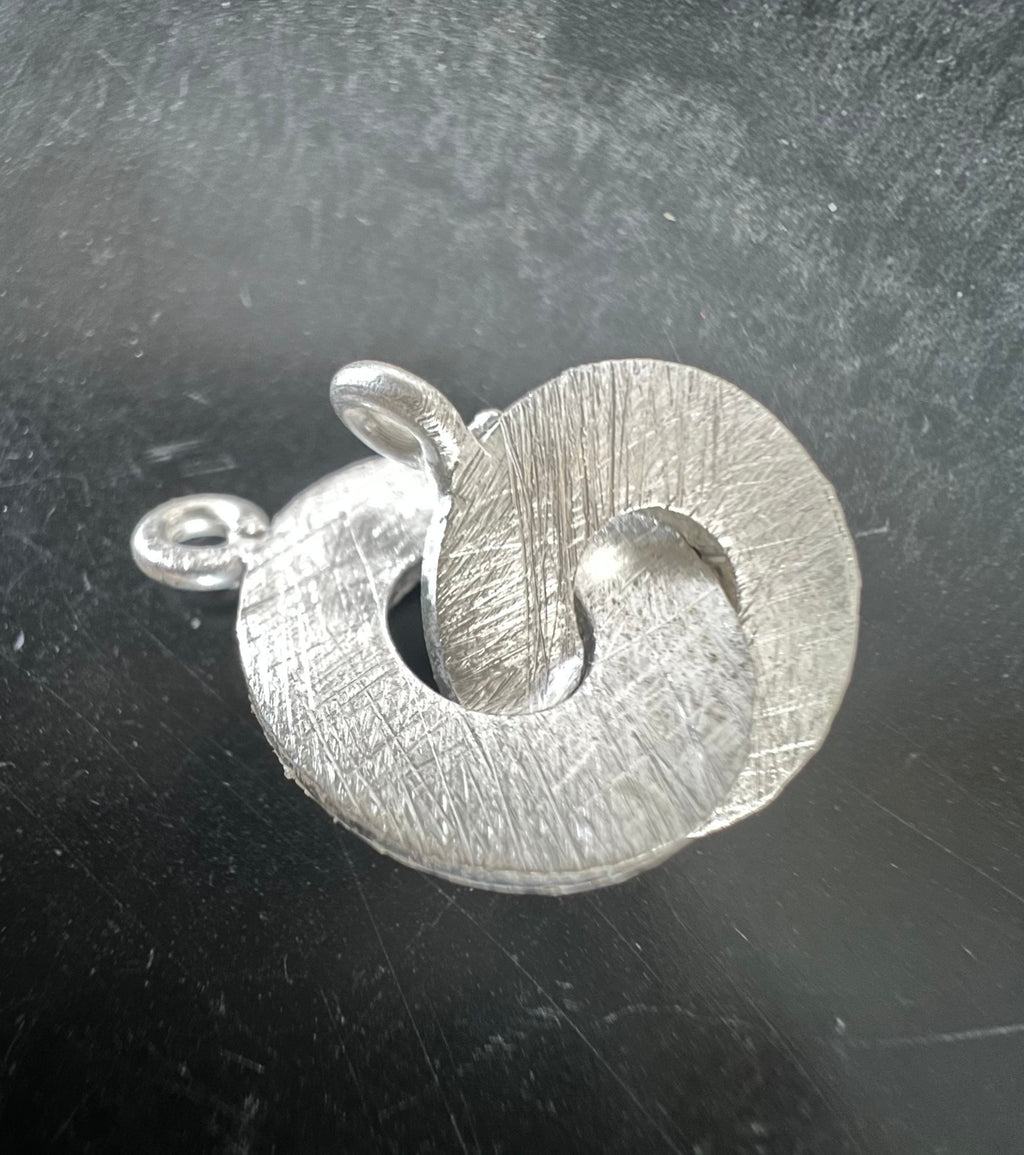 Ring-Ring-Verschluss 925-Silber, gebürstet, 12 mm / 15 mm