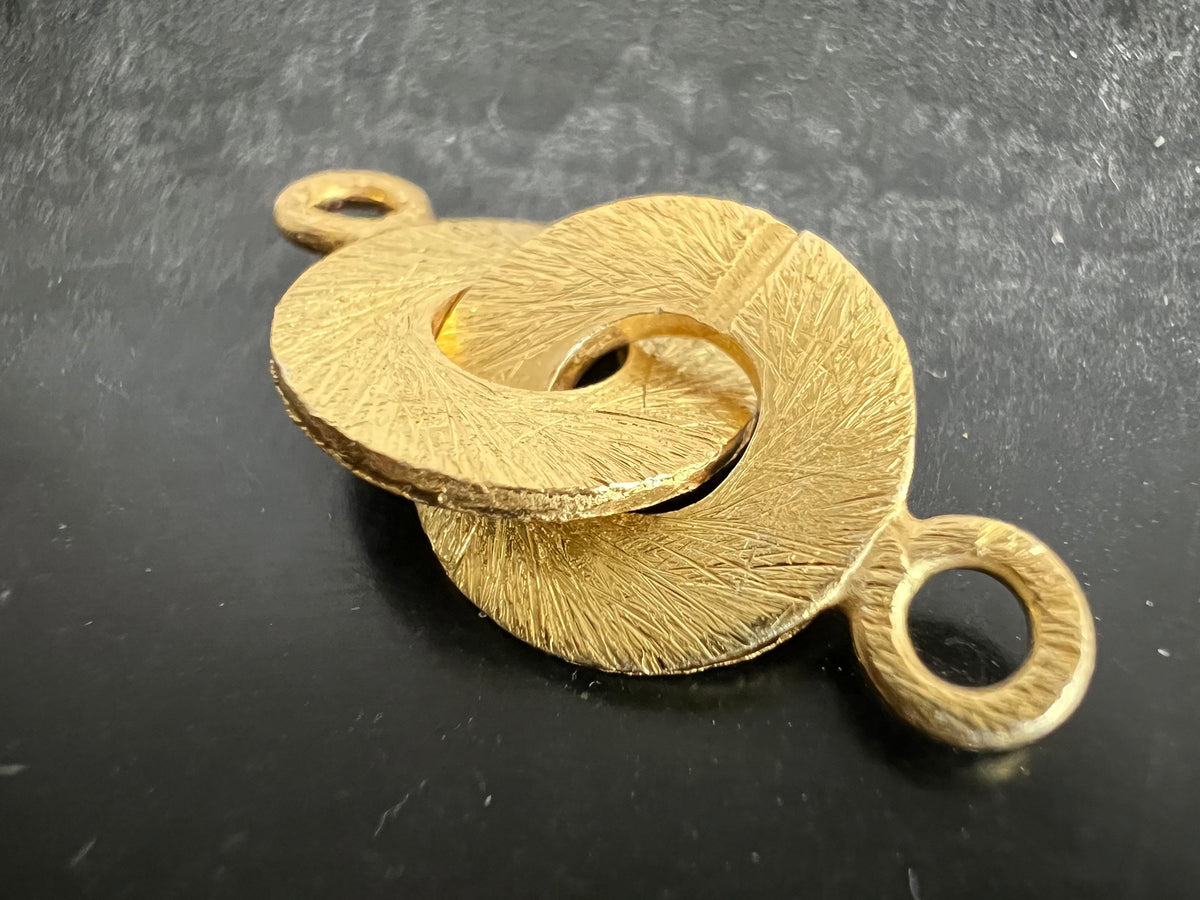 Ring-Ring-Verschluss vergoldetes 925-Silber, gebürstet, 12 mm | C7