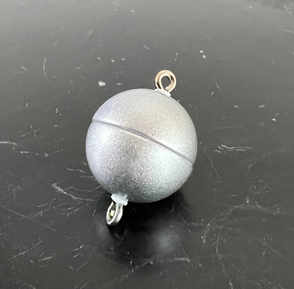 Magnet Verschluss, kugelförmig, silber matt, 8 / 10 / 12 / 15 mm | Made in Germany