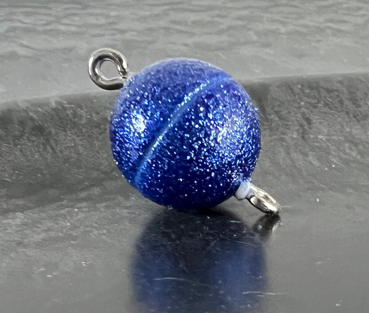 Magnet Verschluss, kugelförmig, blau Glitzer, 8 / 10 / 12 mm | Made in Germany