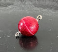 Magnetic clasp, spherical, red glitter, 8 / 10 / 12 mm | Made in Germany