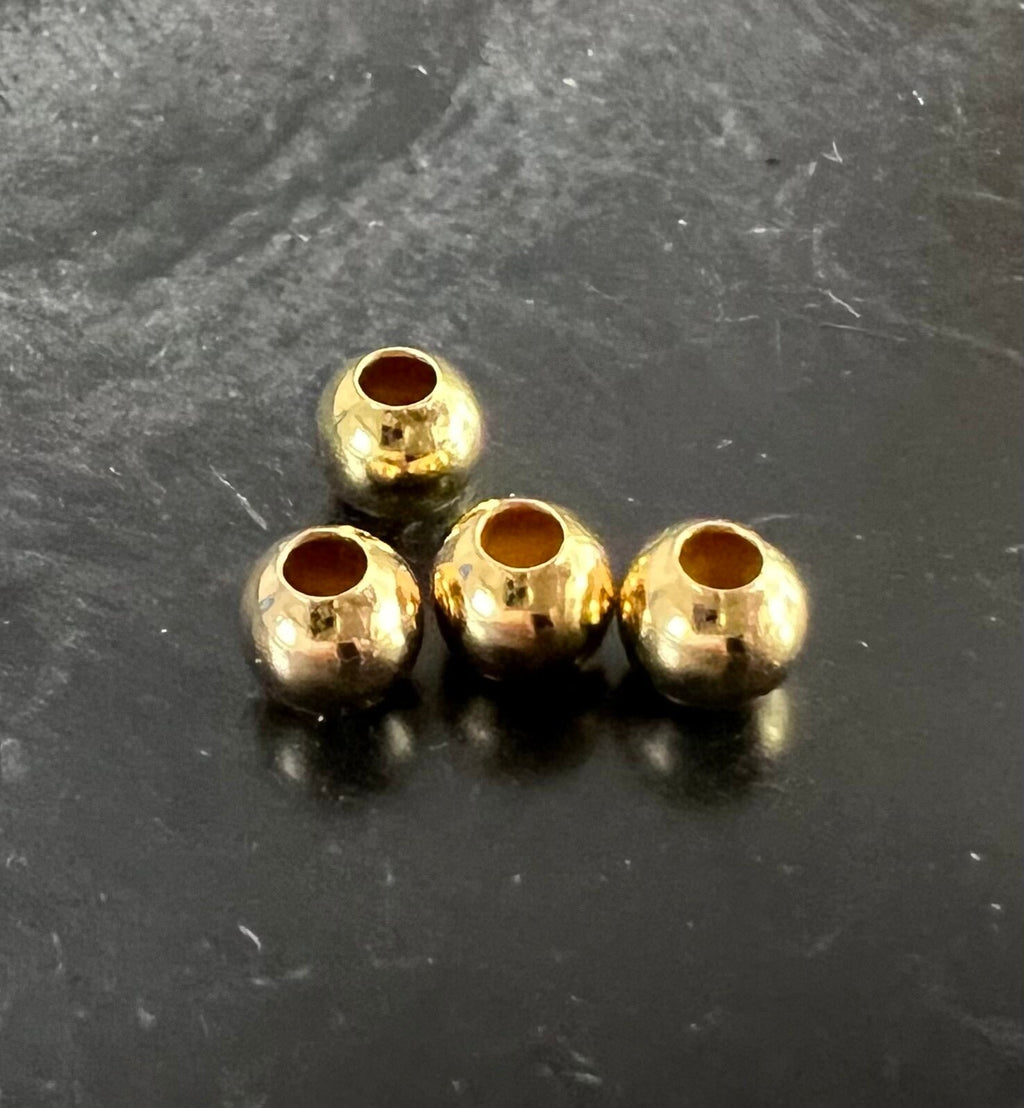 Kaschierperlen vergoldetes 925-Silber, 3,5 & 4,5 mm, Made in Italy