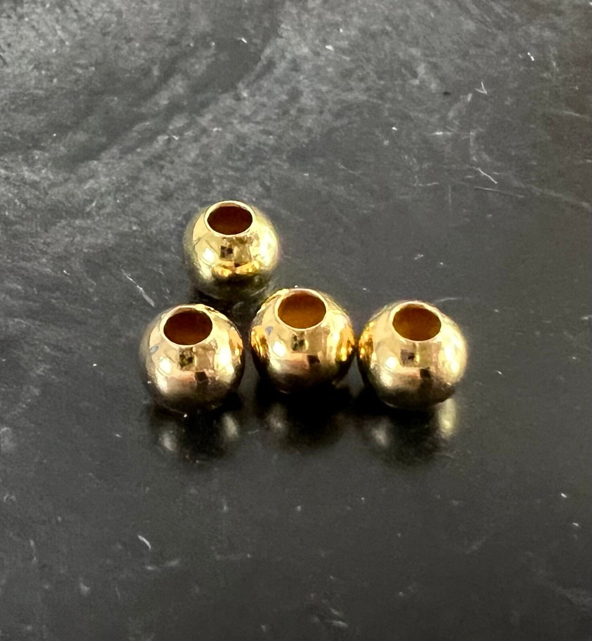 Kaschierperlen vergoldetes 925-Silber, 3,5 & 4,5 mm, Made in Italy