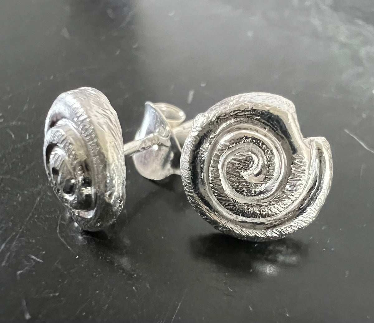 Schnecken Ohrstecker 925-Silber, 8 mm oder 10 mm