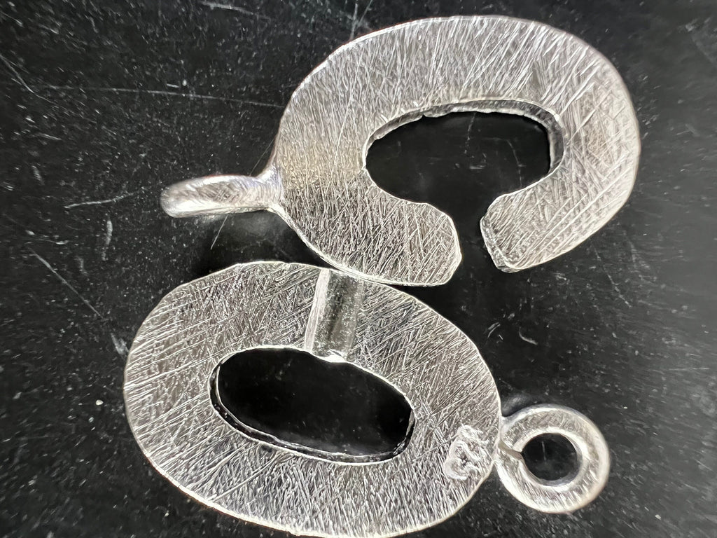 Oval-Verschluss 925-Silber, gebürstet, 18 × 10 mm | D2