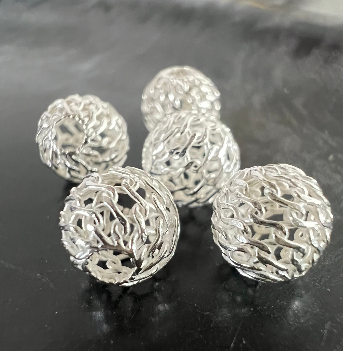 Web Kugel, 925-Silber, gewebt, 4 – 7 mm