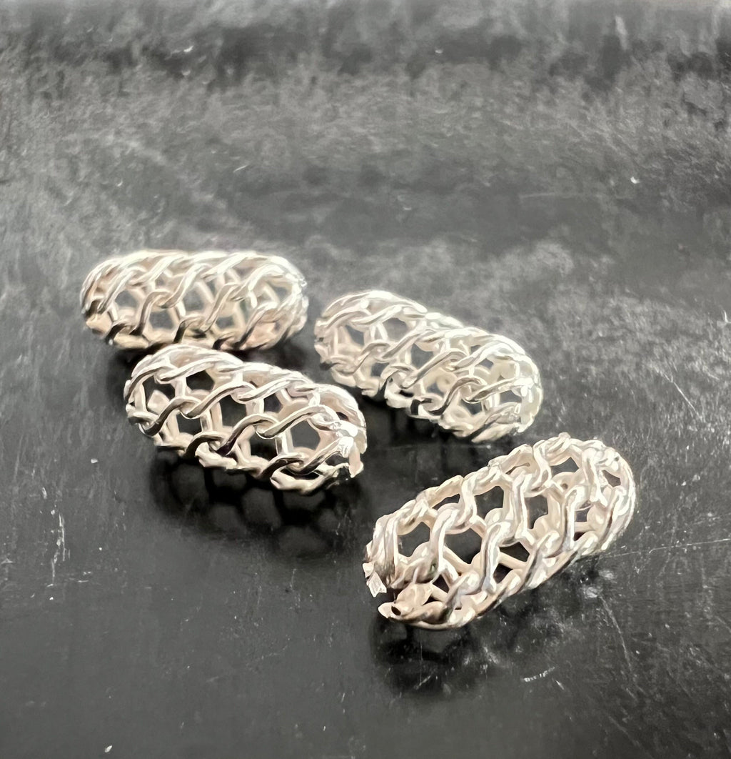 Web Olive, 925-Silber, gewebt, 9 × 4 mm | D9