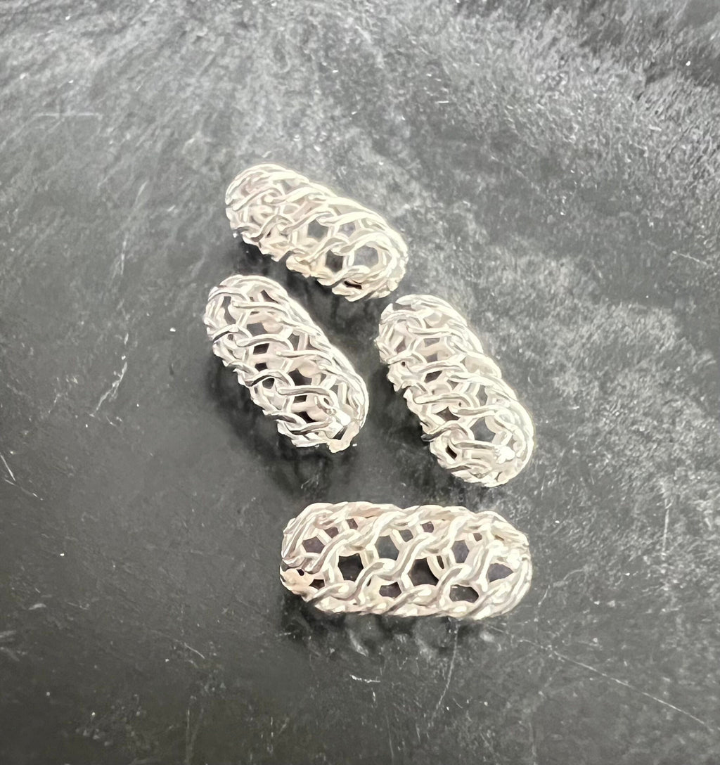 Web Olive, 925-Silber, gewebt, 9 × 4 mm | D9