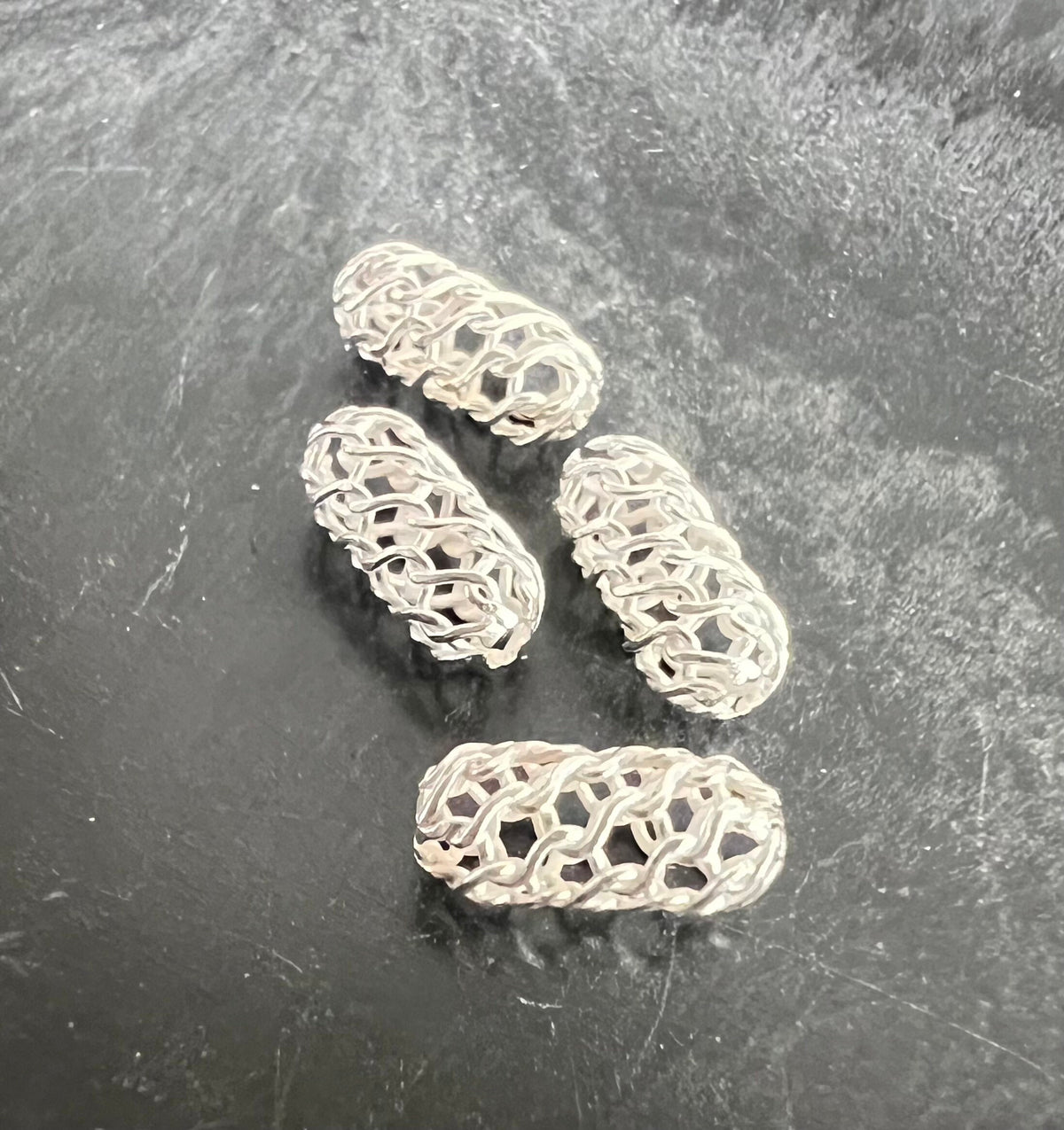 Web Olive, 925-Silber, gewebt, 9 × 4 mm | D9