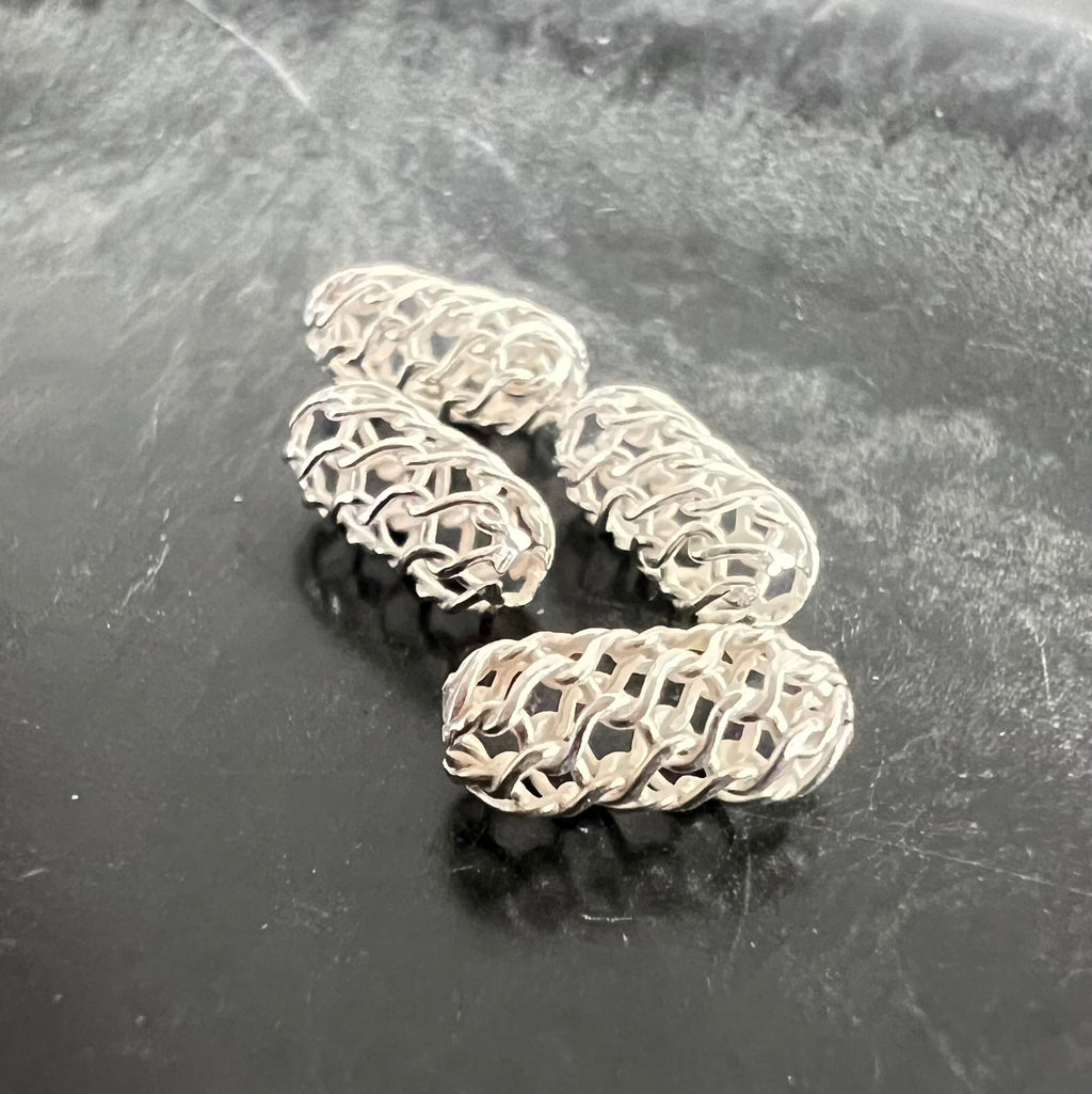 Web Olive, 925-Silber, gewebt, 9 × 4 mm | D9