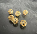 Web Kugel, gewebt, vergoldetes 925-Silber, 4 mm & 10 mm