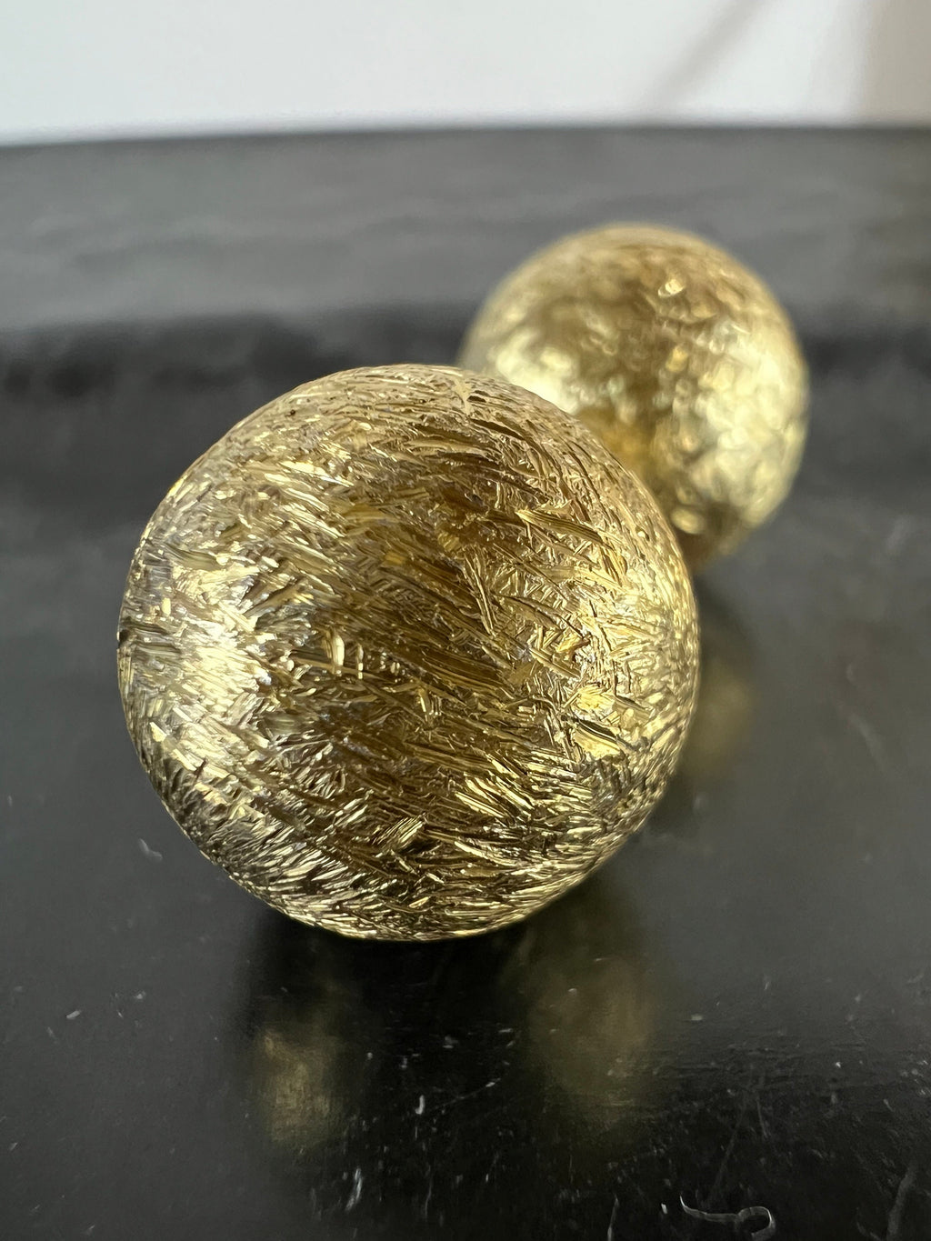 Sphere, 925 sterling silver gold-plated, brushed, 4 – 14 mm