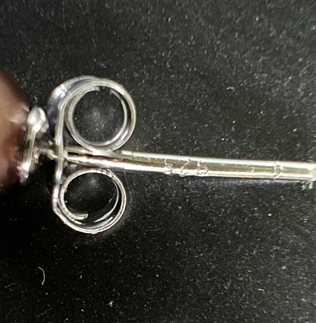 Muschelkern Ohrstecker 925-Silber, schoko-braun, 6 mm | F19