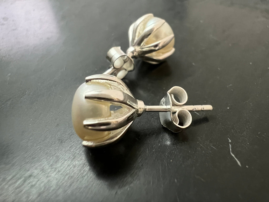 Süßwasser Perlen Ohrstecker 925-Silber, 9 mm | T4