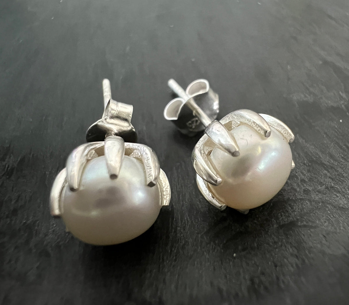 Süßwasser Perlen Ohrstecker 925-Silber, 9 mm | T4